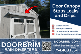Doorbrim shed rain guard mountain above double doors.